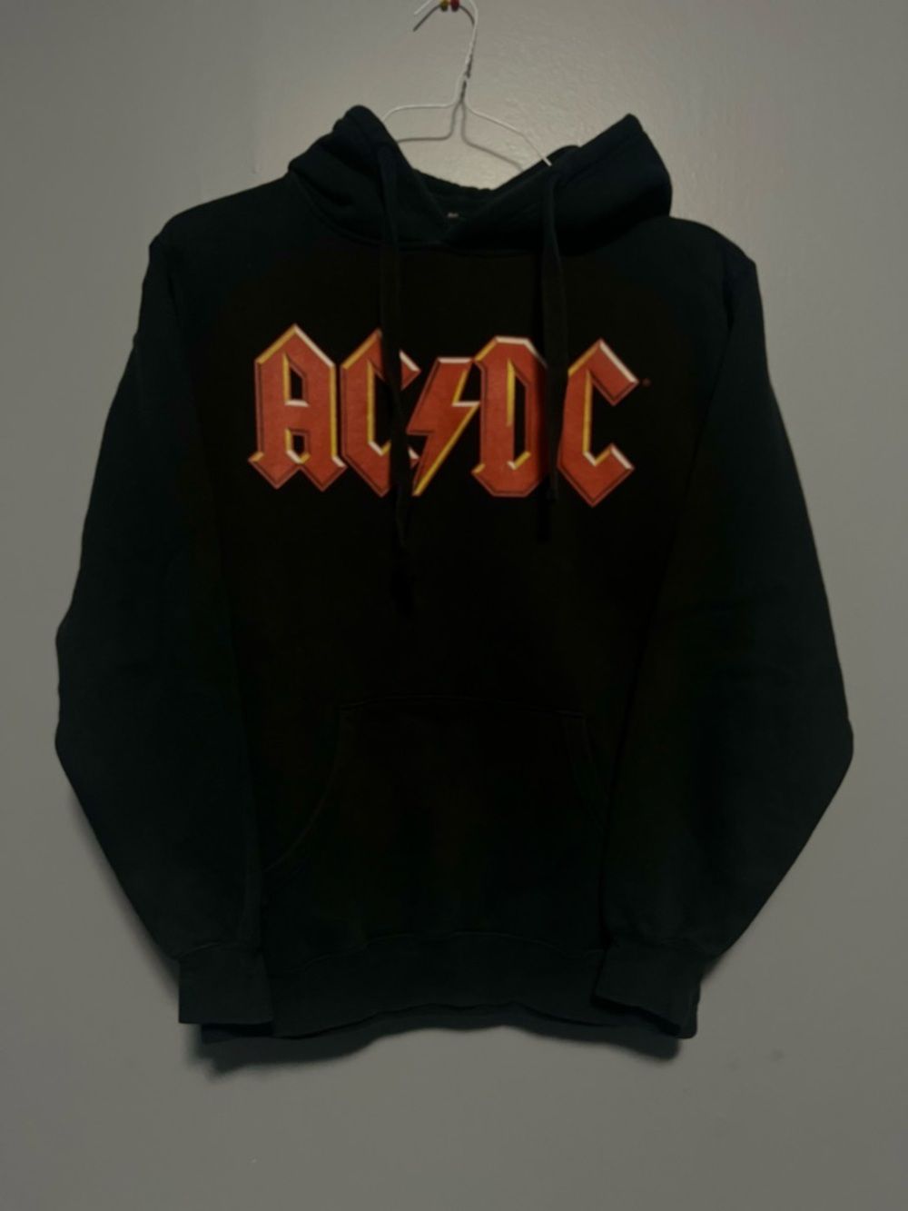 AC/DC Black Hoodie with Red and Yellow Band Logo